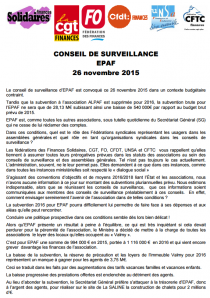Lire la suite à propos de l’article Conseil de Surveillance de l’EPAF :