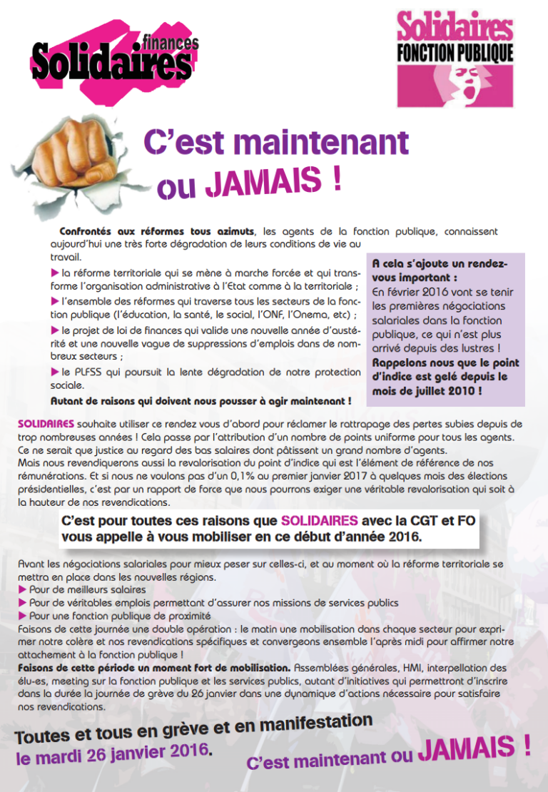Lire la suite à propos de l’article 26 janvier : C’est maintenant !