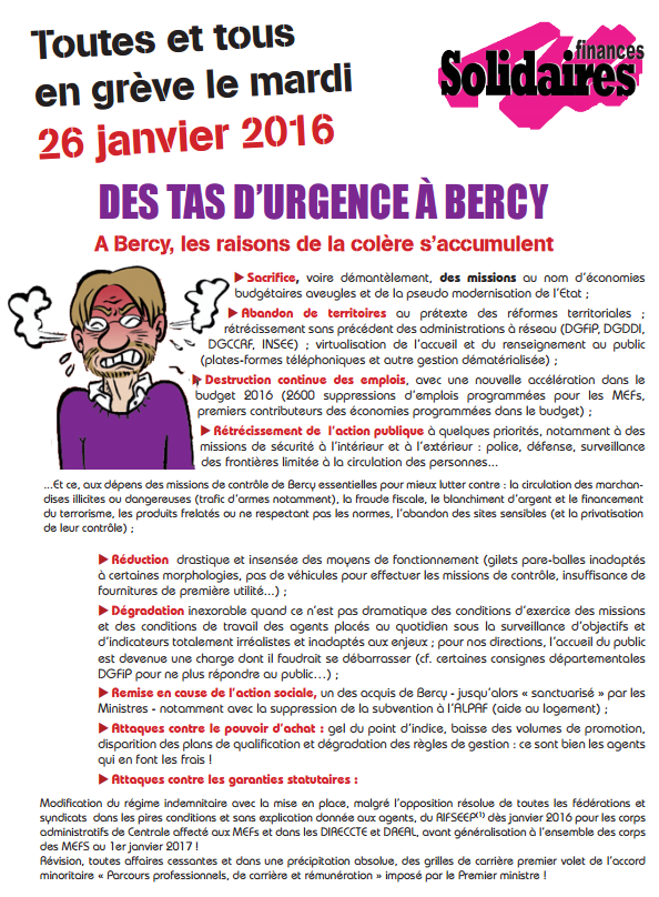 Lire la suite à propos de l’article 26 janvier : Des tas d’urgences à Bercy