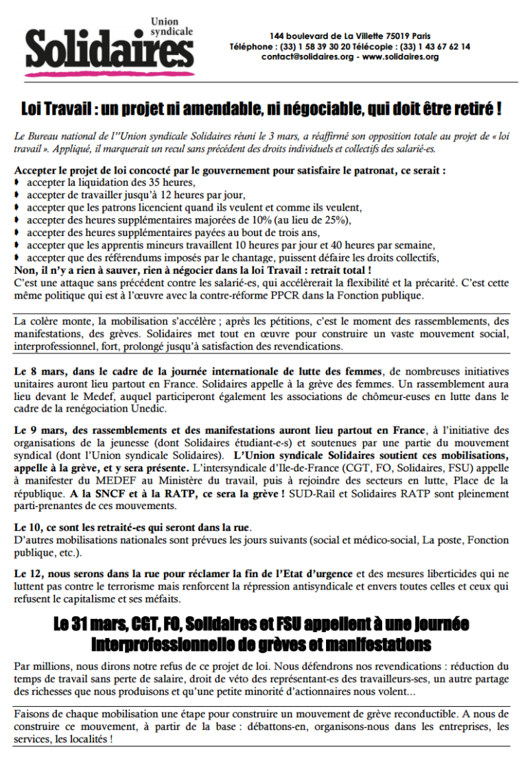 Lire la suite à propos de l’article Ni amendable, ni négociable !