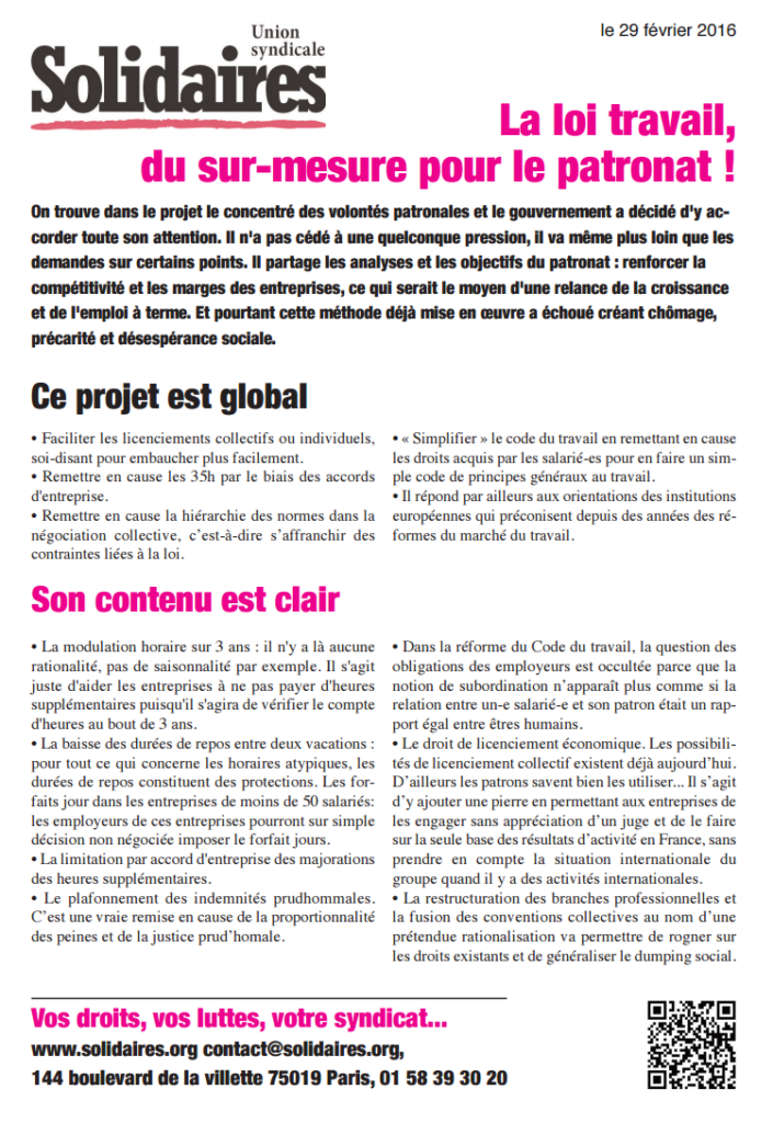 Du sur-mesure pour le patronat !