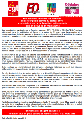 Lire la suite à propos de l’article 31 mars : toutes et tous en grève