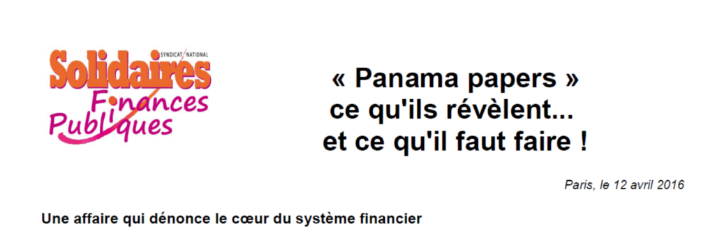 Panama Papers : ce qu’ils révèlent..et ce qu’il faut faire !