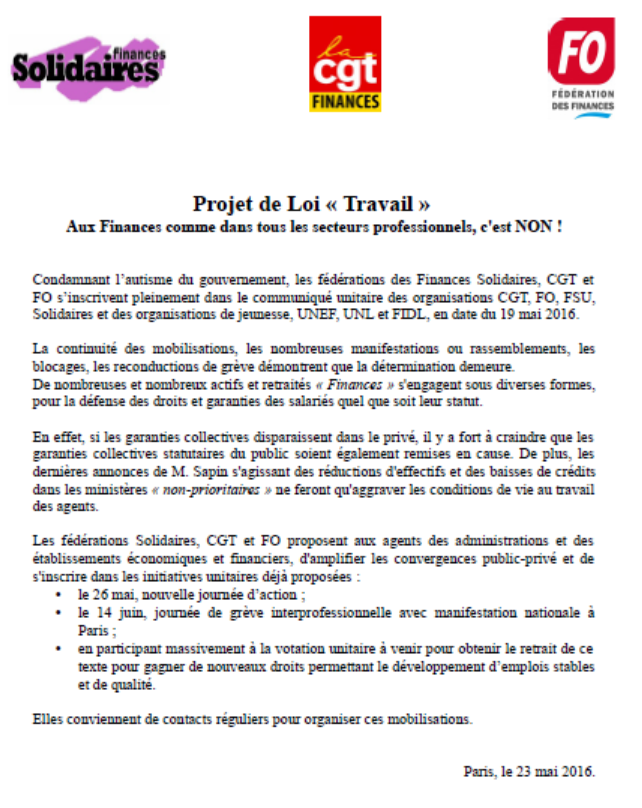 Lire la suite à propos de l’article Aux Finances c’est NON !