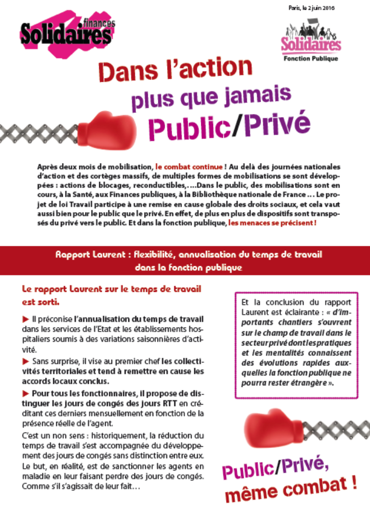 Lire la suite à propos de l’article 14 juin : Public/Privé même combat !