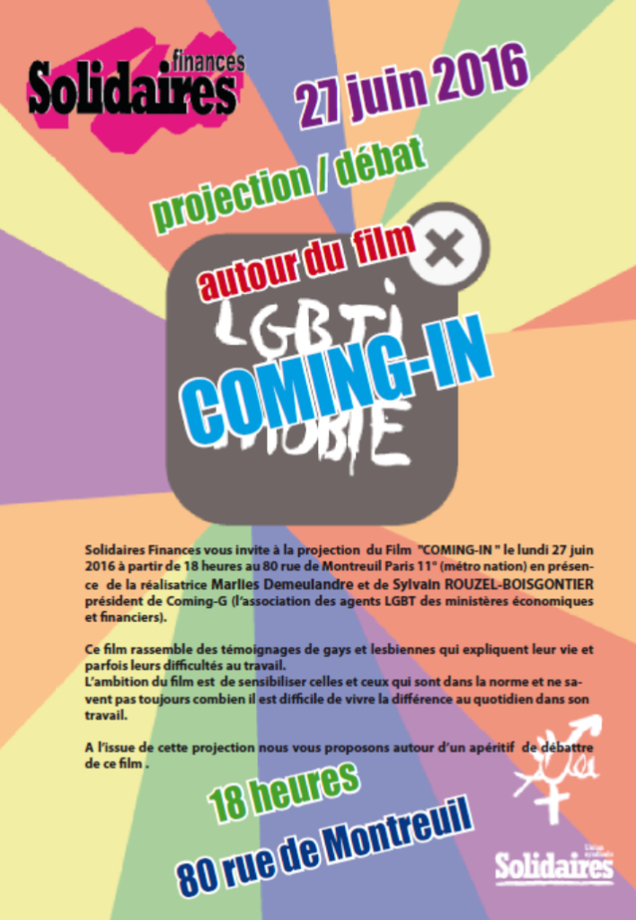 27 Juin : Projection/débat autour du film « COMING-IN »