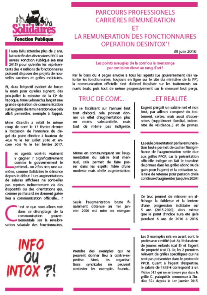 PPCR et la Rémunération des fonctionnaires :