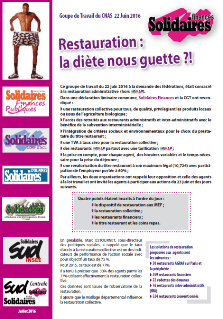 GT Restauration 22 Juin : La Diète nous guette ?!