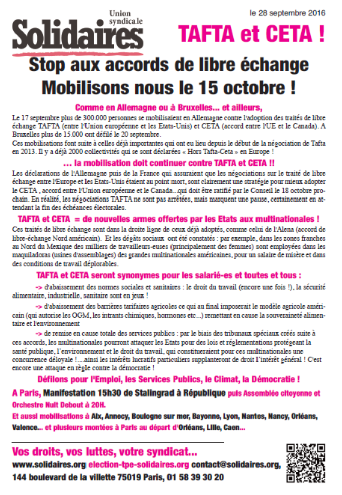 Lire la suite à propos de l’article TAFTA et CETA !