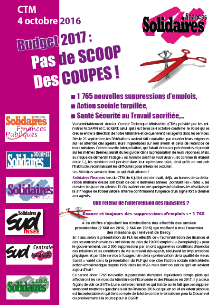 Lire la suite à propos de l’article CTM du 4 octobre : Pas de SCOOP que des COUPES !