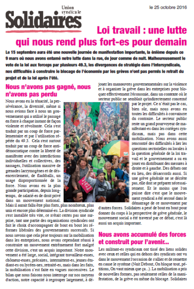 Lire la suite à propos de l’article Loi travail : une lutte qui nous rend plus fort-es pour demain