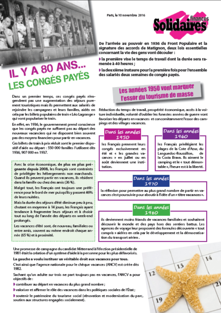 Lire la suite à propos de l’article Il y a  80 ans les congés payés