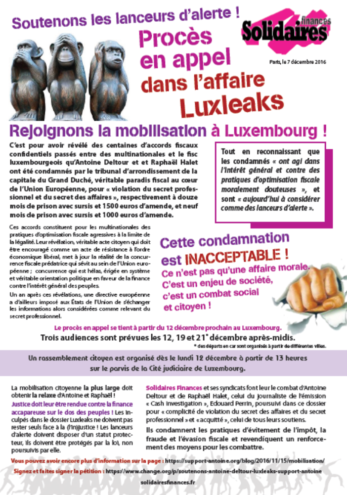 Lire la suite à propos de l’article Soutenons les lanceurs d’alerte !