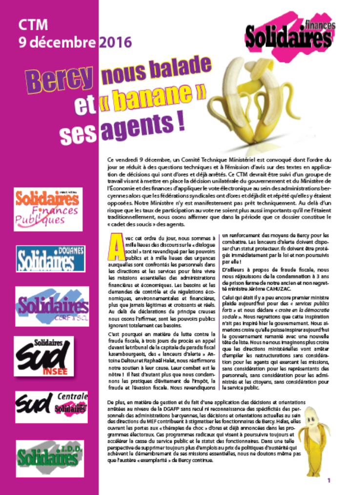 Lire la suite à propos de l’article Pourquoi Solidaire Finances ne siègera pas au CTM du 9 décembre