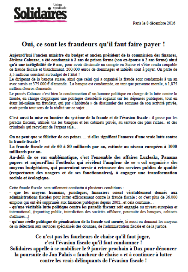 Lire la suite à propos de l’article Oui, ce sont les fraudeurs qu’il faut faire payer !