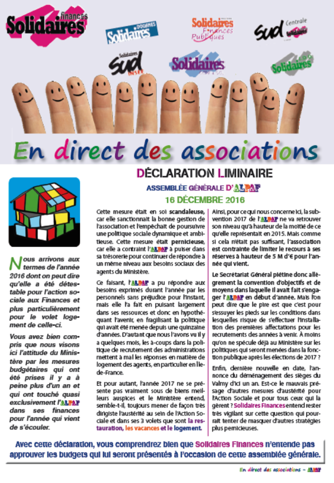 Lire la suite à propos de l’article 16 décembre 2016 AG de L ‘ALPAF