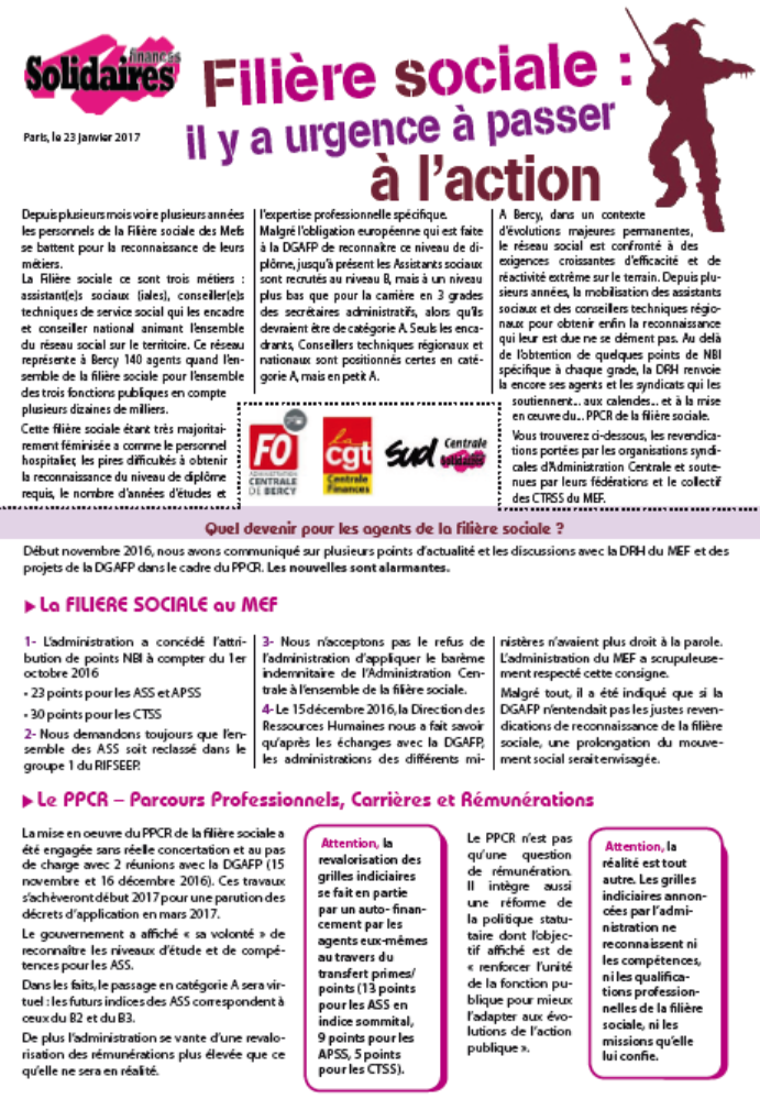 Lire la suite à propos de l’article Filière Sociale  Il y a Urgence !!