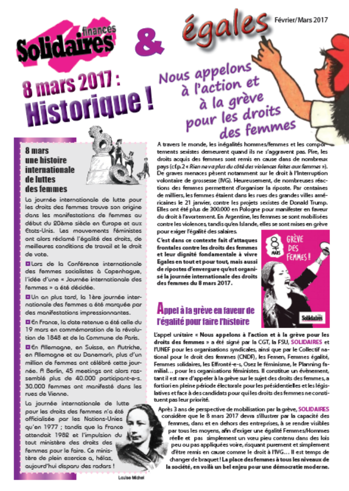 Lire la suite à propos de l’article 8 mars 2017 :  Pour les droits des femmes !