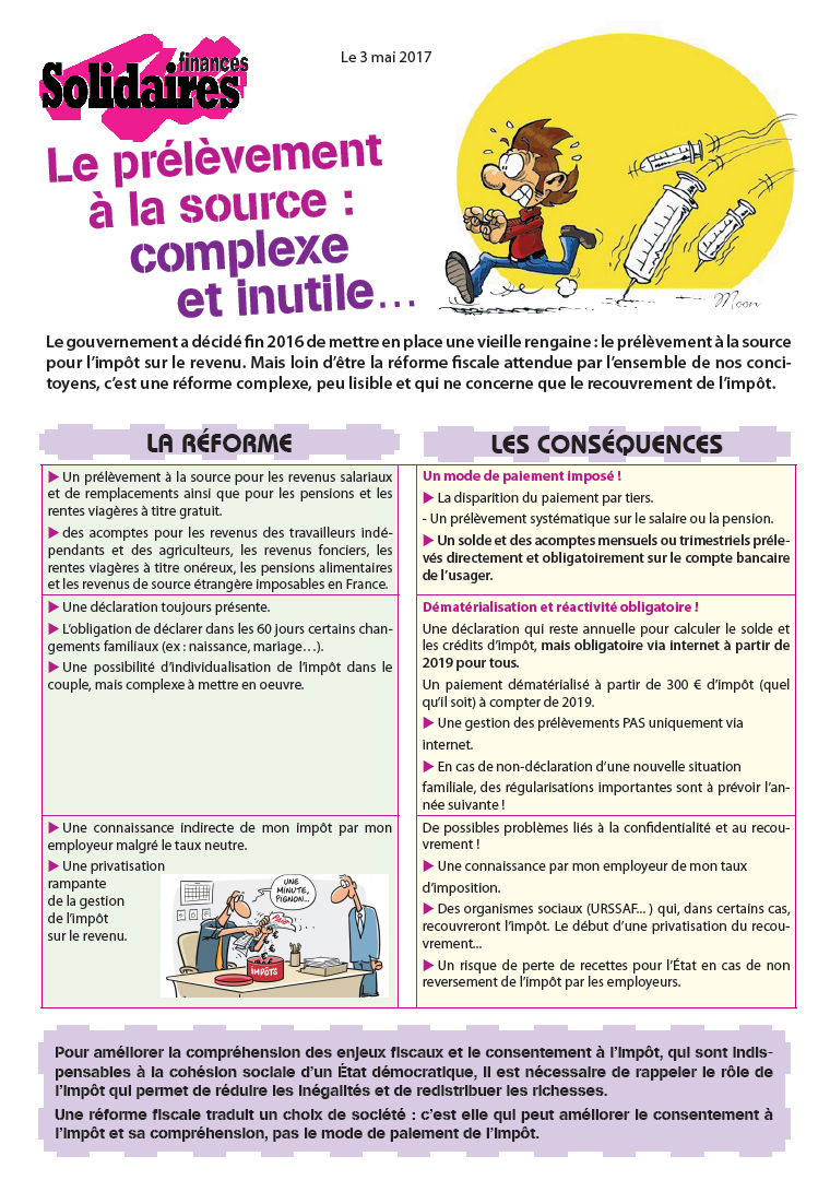Lire la suite à propos de l’article Le prélèvement à la source : complexe et inutile…