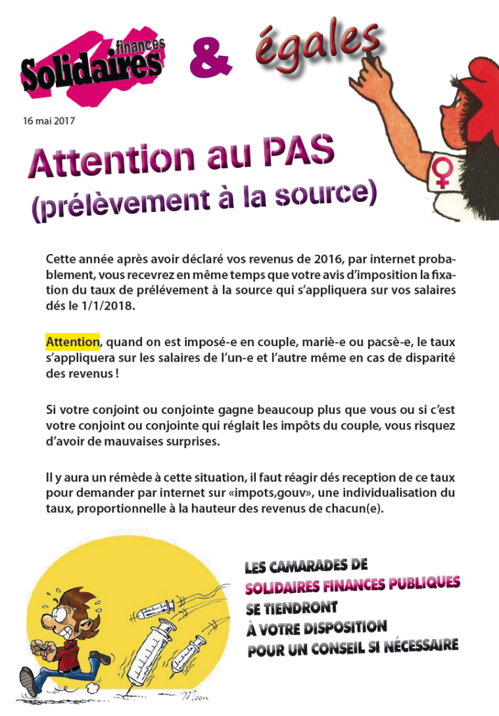 PAS et fixation du taux de prélèvements.