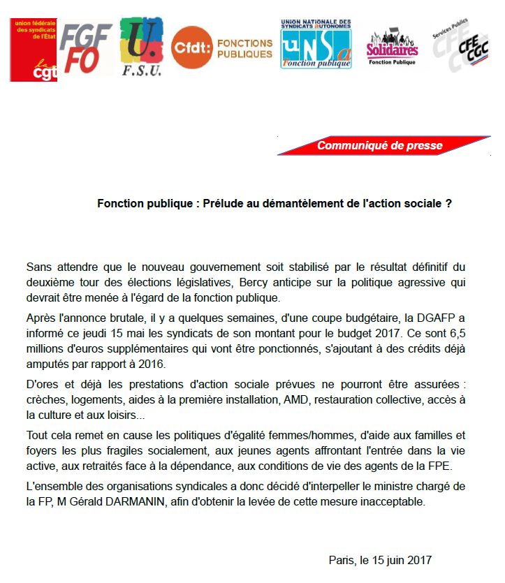 Lire la suite à propos de l’article Fonction publique : Prélude au démantèlement de l’action sociale ?