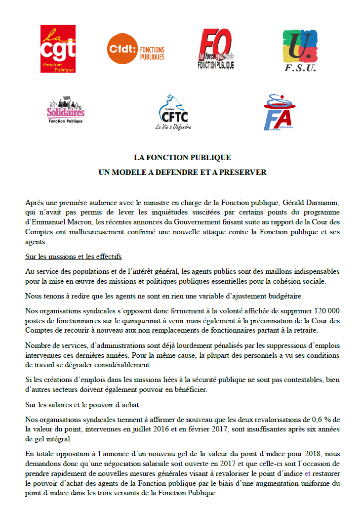 Lire la suite à propos de l’article La Fonction Publique un modèle à défendre et à préserver !