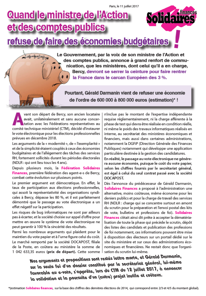 Quand le ministre refuse de faire des économies budgétaires !