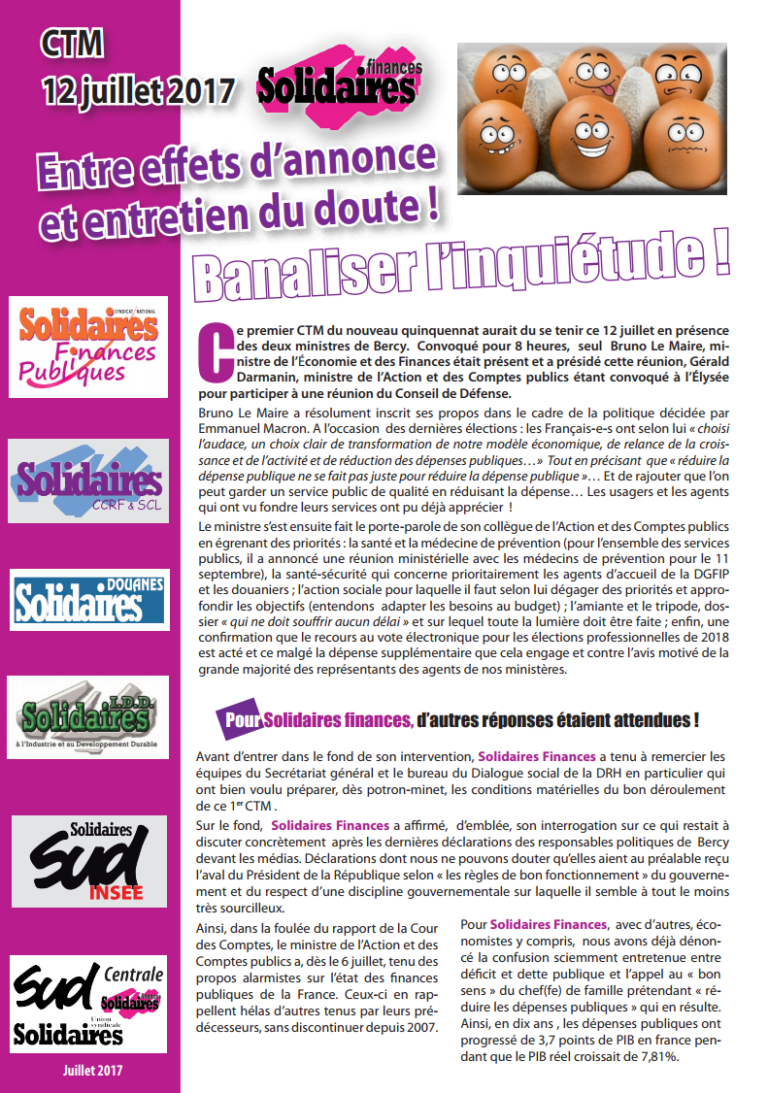 Lire la suite à propos de l’article Compte rendu du CTM du 12 juillet 2017.