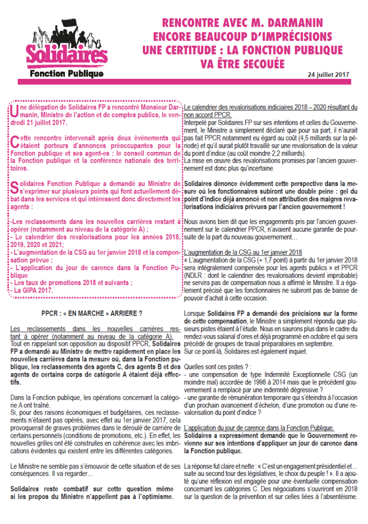 Fonction Publique : un avenir sombre !