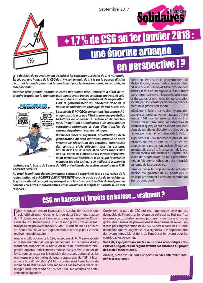 Lire la suite à propos de l’article CSG : Une énorme arnaque !