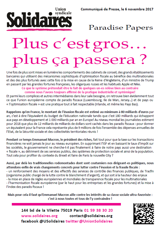 Lire la suite à propos de l’article Paradise papers