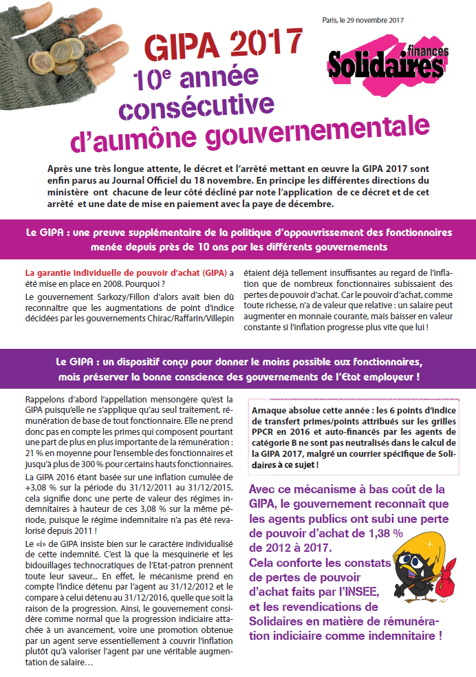 Lire la suite à propos de l’article GIPA : 10ème année consécutive d’aumône gouvernementale !