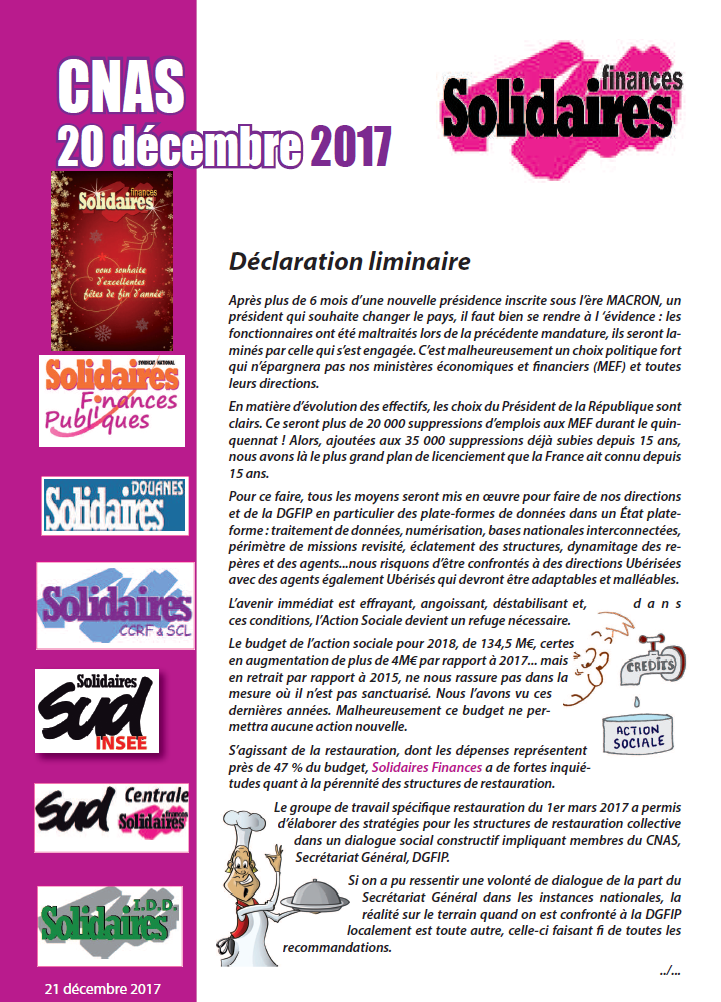 Lire la suite à propos de l’article CNAS – 20 décembre 2017