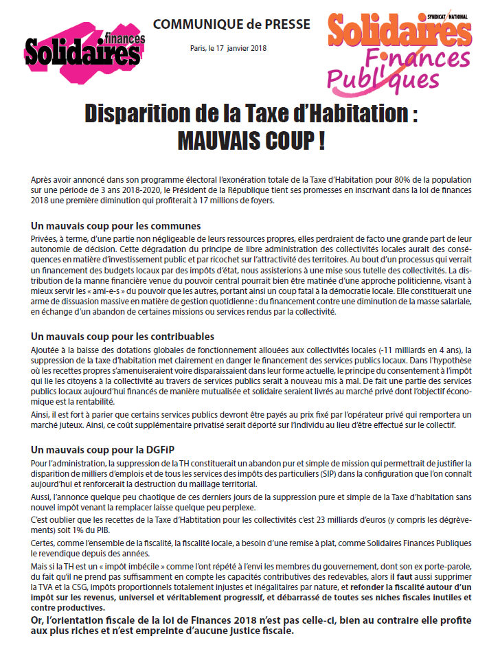 Lire la suite à propos de l’article Disparition de la taxe d’Habitation : Mauvais coups !