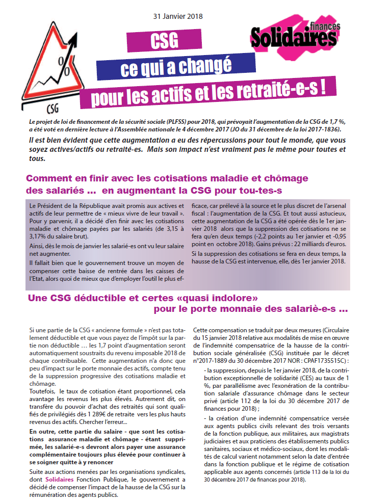 Lire la suite à propos de l’article CSG Ce qui a changé pour les actifs et les retraités