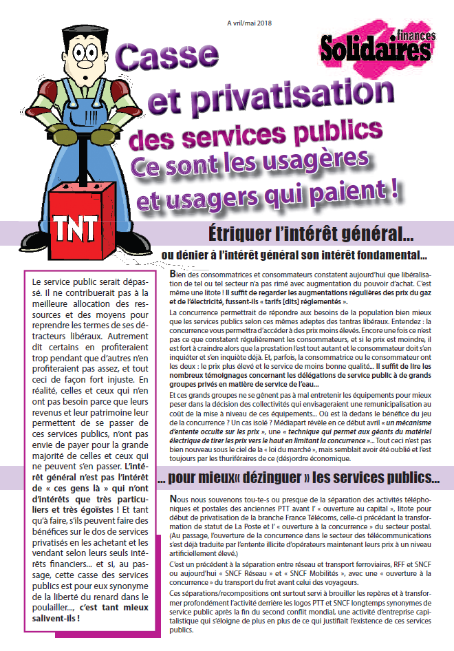 Lire la suite à propos de l’article Casse et privatisation des services publics ce sont les usager-ère s qui paient !