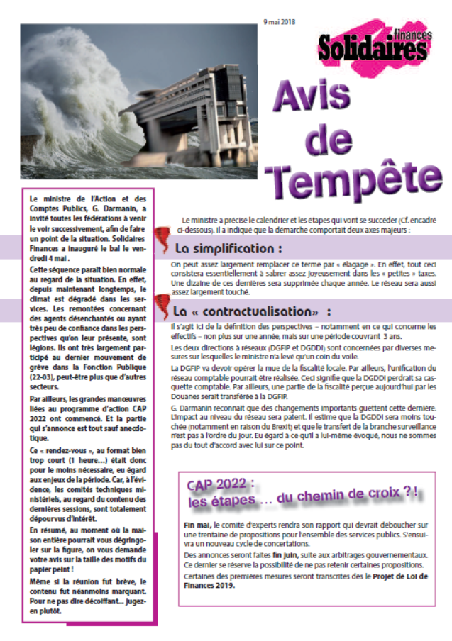 Lire la suite à propos de l’article Avis de tempête sur Bercy !