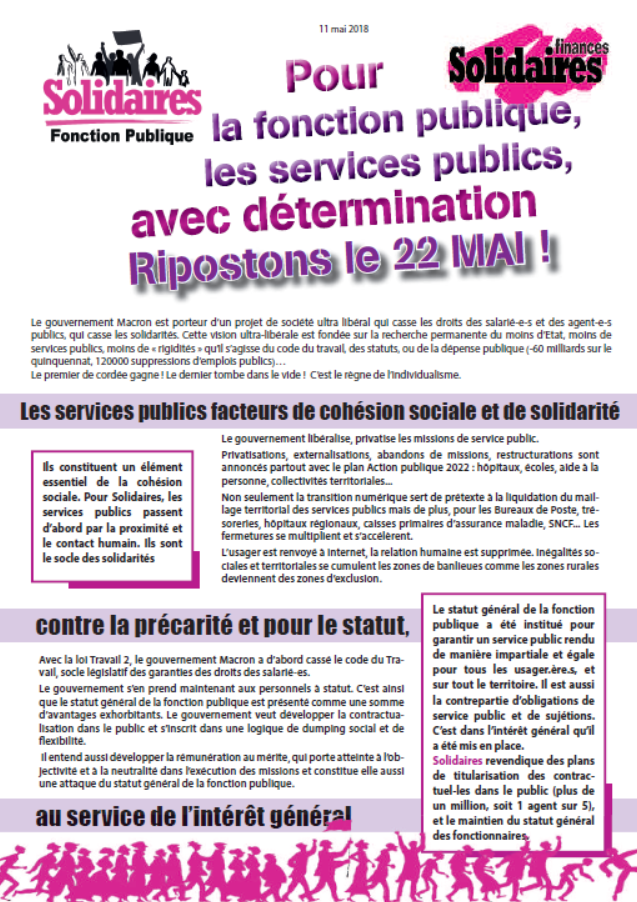 Lire la suite à propos de l’article Avec  Détermination Ripostons le 22 mai !