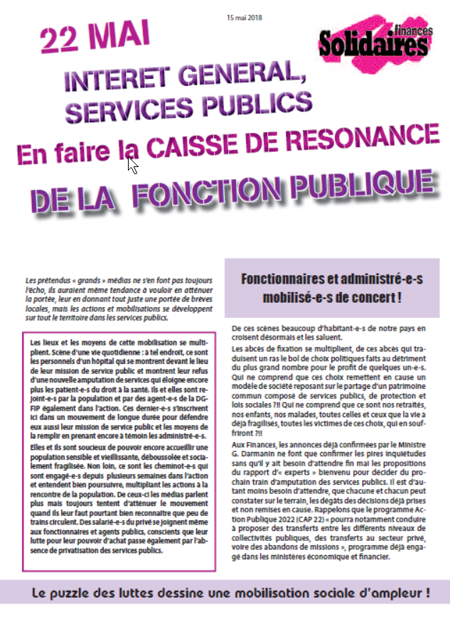 Lire la suite à propos de l’article 22 Mai Toutes et tous en grève et dans l’action !