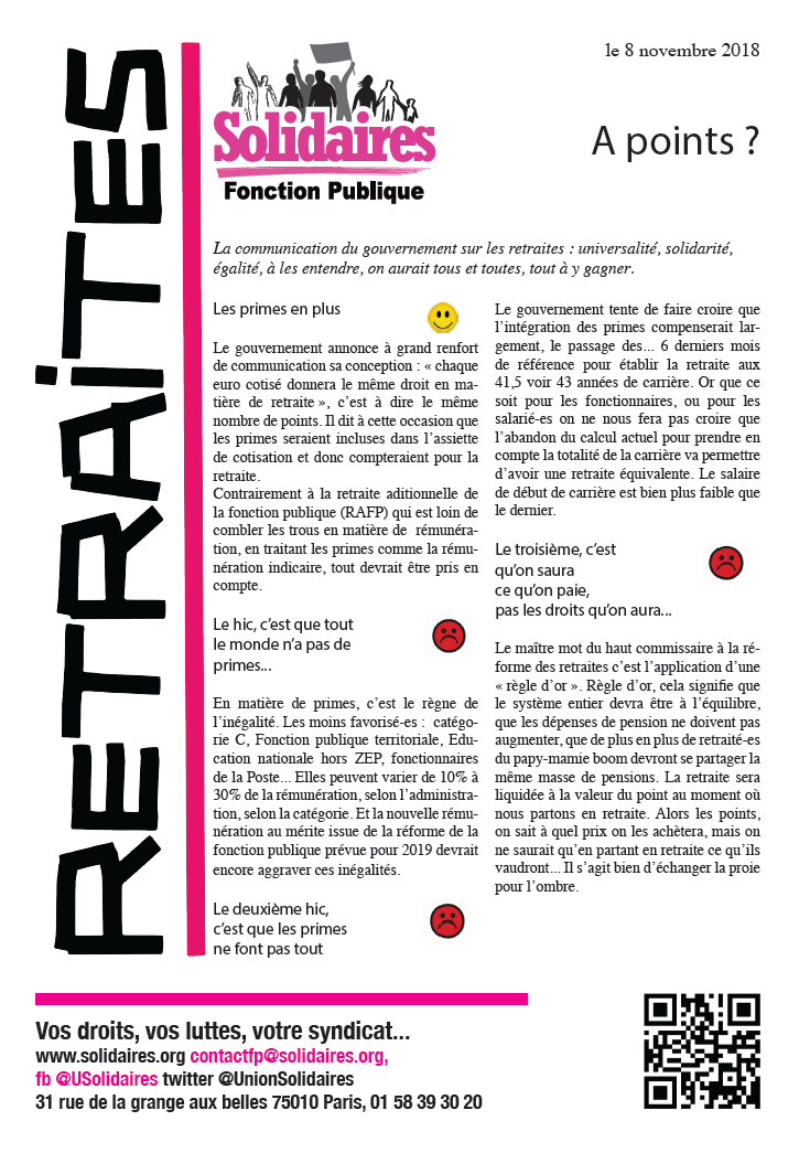 Lire la suite à propos de l’article Retraites : L’égalité ce n’est pas abaisser les droits des fonctionnaires