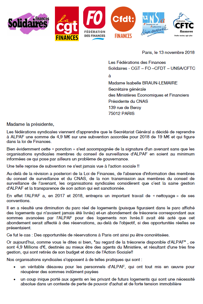 Lire la suite à propos de l’article Nouveau rapt à l’ALPAF : les Fédérations interpellent la présidente du CNAS.