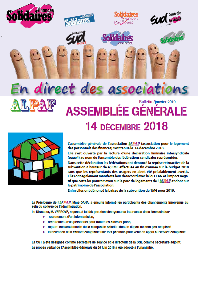 Lire la suite à propos de l’article Comte rendu de l’ AG d’ALPAF du 14 décembre 2018
