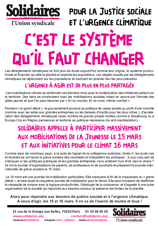 Lire la suite à propos de l’article Pour La justice sociale et l’urgence climatique