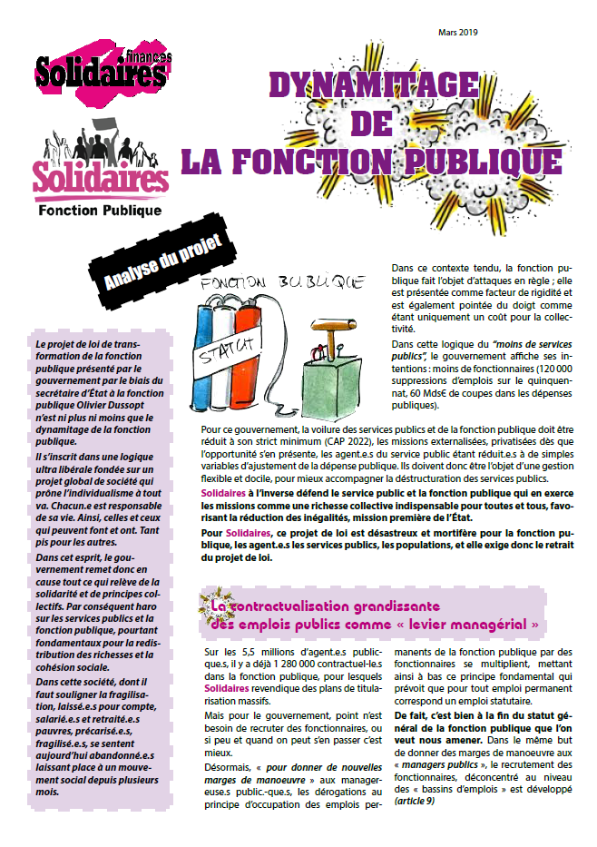 Lire la suite à propos de l’article Dynamitage de la fonction publique : Analyse du projet de loi