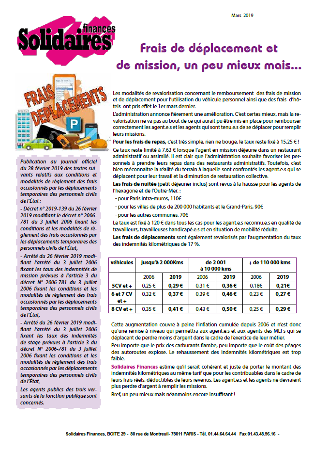 Lire la suite à propos de l’article Frais de déplacement