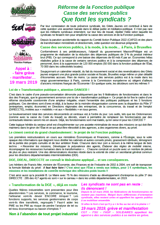 Lire la suite à propos de l’article 19 mars – Appel de solidaires IDD