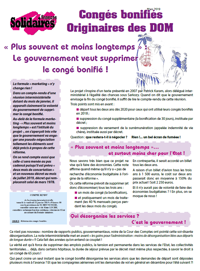 Lire la suite à propos de l’article Fonction publique tous azimuts : La fin des congés bonifiés ?!