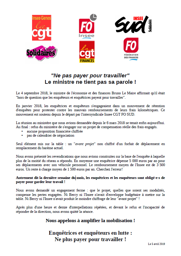 Lire la suite à propos de l’article Enquêtrices: Quand le ministère n’a pas honte d’exploiter ses agent.e.s les moins payé.e.s !