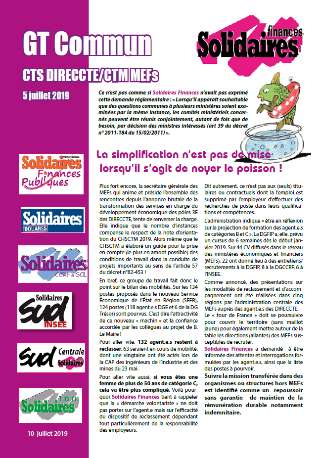 Lire la suite à propos de l’article Pôle 3E, DGE: un bilan d’étape qui augure mal de l’arrivée !