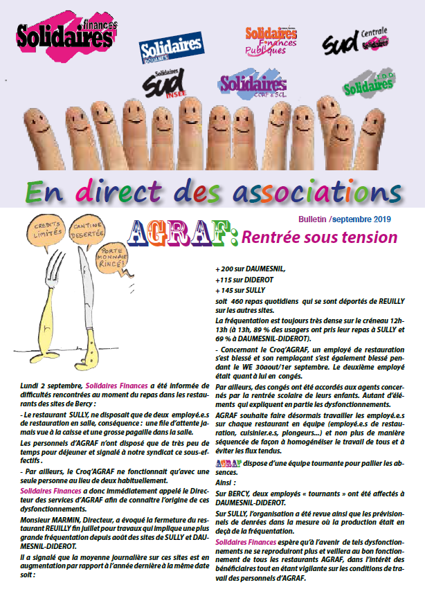 Lire la suite à propos de l’article AGRAF :  Rentrée sous tension sur Bercy !